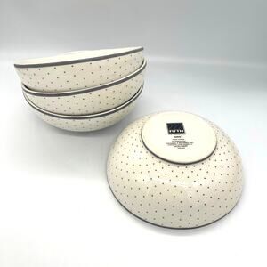 222 Fifth Audrey Set of 4 Cereal Bowls Porcelain 6,5" Wide 2.25" Tall
